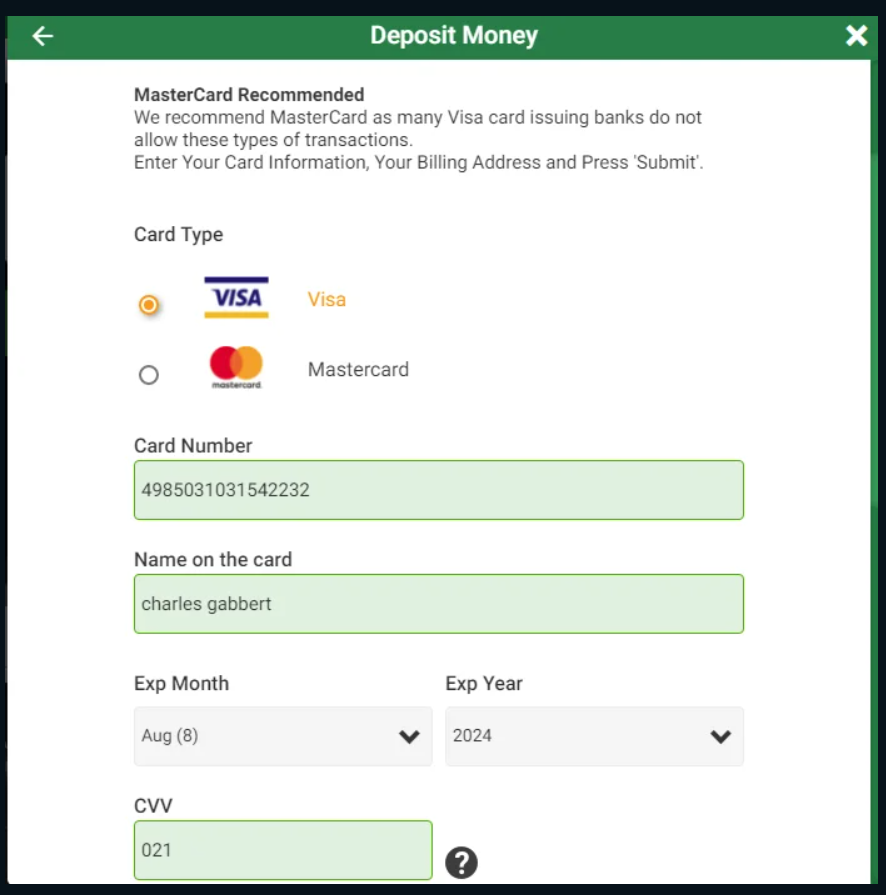 UNIBET CARDING METHOD