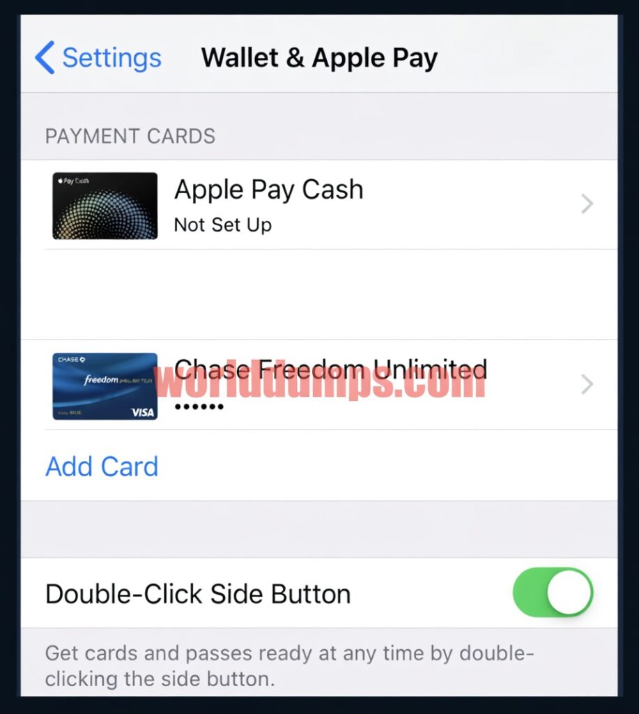 APPLE PAY CARDING METHOD